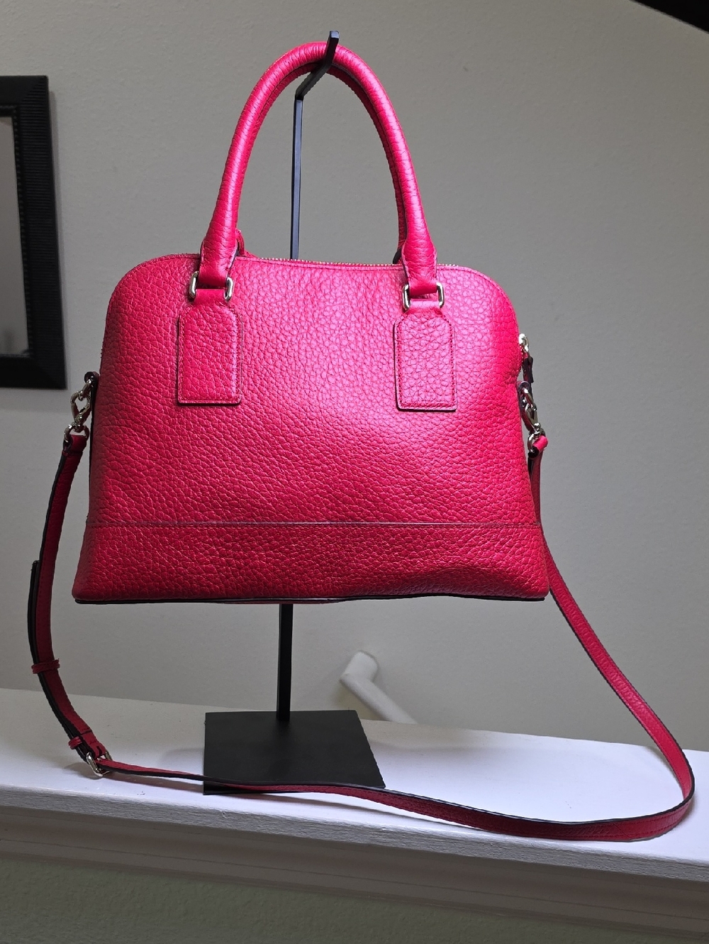 KATE SPADE SMALL RACHELLE Hot Chili Red Leather Bag BAY STREET EUC - Picture 7 of 16